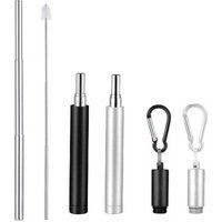 Svin Portable Reusable Drinking Straws Telescopic Stainless Steel Metal Straw with Aluminum Case