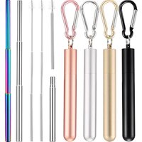 ZingUp Stainless Steel Telescopic Straw Collapsible Reusable Drinking Straws