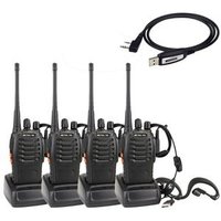 4PACK Retevis H777 Cheap Walkie Talkie For Transport Supermarket 5W UHF400-470MHz 16CH FM 2Way Radio+earpiece+Programming Cable
