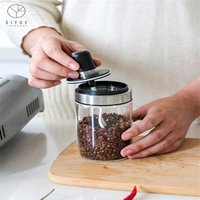 Kitchen Clear Glass Honey Jar with Metal Lid Spoon