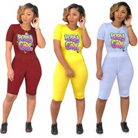 women fashion summer knee length shorts and shirt two piece set MA206