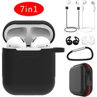 AirPod Case 7 in 1 Airpod Staps/Skin/Tips with Metal Clasp Keychain for Airpod Accessories