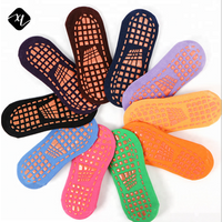 bulk wholesale custom anti slip silicon gel cotton kids grip trampoline jump socks