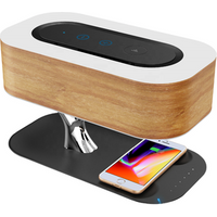 Masdio 2019 Best Seller Wireless Charging Nightstand Lamp with Wireless Speaker Bedside Table Light
