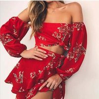 Floral Off Shoulder Ruffle Summer Dress