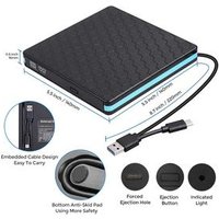 External DVD CD Player with USB 3.0 and Type C Interface for Macbook