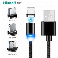 360 Degree Nylon Braided Magnetic Charging Cable Magnet Connector Plug Micro USB For Lightning Type C Non-Data Transfer Cable