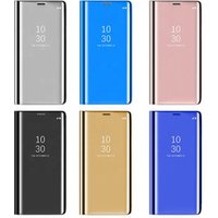 Clear View Flip Case Smart Mirror Stand Phone Cover Case For Samsung Galaxy S8 S8 Plus S9 S9 Plus Note 8 Note 9