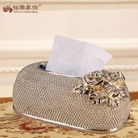 Luxury Round Resin Tissue Box Home Decoration