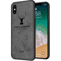 New Slim 3D Deer Print Cloth Pattern Cover Ultra Thin Soft TPU Bumper Shockproof Phone Case Compatible iPhone X Xr Xs Max 8 Plus