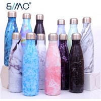 Bimo Hot Sale Camping Hiking Water Bottle With Lid Portable Double Wall Insulated Stainless Steel Cola Shape Sports Water Bottle