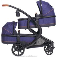 TS59 Aluminium Alloy Tandem Twins Pram 5 Point Harness