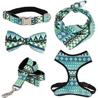 geometry dog collar bow leash harness and bandana sets personal custom adjustable collar