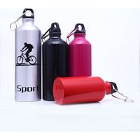 Zogift Hot selling custom logo black portable sport aluminum drinking water bottle 500/750ml with carabiner clip