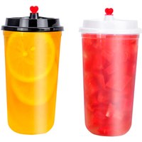 U-shape 700ml disposable fruit juice boba bubble milk tea cup plastic PP cup with lid