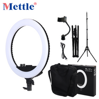 Mettle portable photographic equipment dimmable dual color make up LED Ring Light