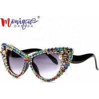 Oversized Sunglasses Women Luxury Brand glasses Colorful Rhinestone Cat Eyes Sunglasses Vintage Shades Eyewear Oculos