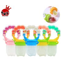 Silicone Baby Pacifier Nipple Soother Kids Feeder Fruits Food Nibbler Dummy baby fruit juice feeding pacifier with Rattles Bell