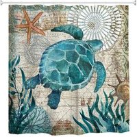 Marine Organism Theme Polyester Shower Curtain