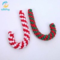 Funny Christmas Cotton Rope Candy Cane Dog Toy