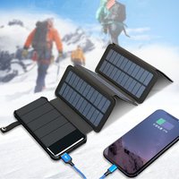 2019 new product waterproof detachable slim outdoor solar power banks portable power bank 10000mah with 4 solar foldable panels