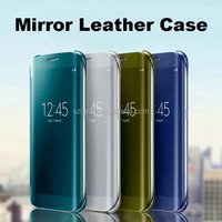 Cheap Price Sleep Wate-Up Smart Leather case for Samsung Galaxy S8 Mirror Flip Phone Cover