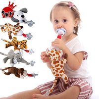 Baby Boy Girl Dummy Pacifier Clip Chain Plush Animal Toys Soother Nipples Holder 0-2 year