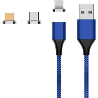 Magnetic USB Charging Cable Micro Type C Lighting, Multi 3-in-1 fast Charge Cable with LED,Multiple Charging Adapters