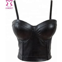 Corzzet PU Leather Push Up Bustier Top
