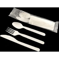 LULA 100 Percentage NON Plastic CPLA Utensil BPI FDA Vincotte Certificate Disposable Cutlery Set Compostable Spoon Fork Knife