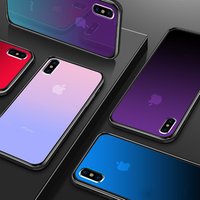 9H Tempered Glass Back Scratch Resistant Shock Absorption Aurora Color Gradient Phone Case for iPhone Xs max Xr Xs 6 7 8