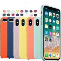 Trending Product Colorful Soft Liquid Silicone Phone Case For iPhone X 6 7 8 Plus Original Rubber Mobile Phone Back Covers