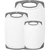 3 Piece Reversible Plastic Kitchen Cutting Board Set