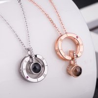 Women Locket Gold Plate Necklace With 100 Languages "I LOVE YOU" Pendant Gift