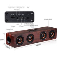 Hot selling Best Price W8 wooden Speaker 20W Wireless Bluetooth Speaker Column Soundbar FM Outdoor Portable Column Speaker