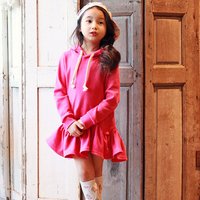 Long Style Knee Length Casual Hoodies Dress