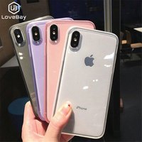 Free Shipping Colorful Transparent Phone Case Anti-shock Frame Soft TPU Case Covers For iPhone 6 6s 7 8 Plus X XR XS Max