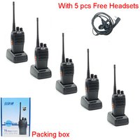 5km Walkie Talkie 5 Watts UHF Best Long Range Wireless Woki Toki With Headset