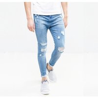 Distressed Low Leg Jeans