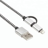 Wholesale 2in1 usb cable for apple android mobile phone usb data charger cable