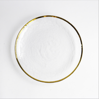 Gold Rim 10 inch Cheap Glass Dinner Plate