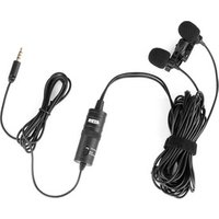 BY-M1DM Dual Omnidirectional Lavalier Microphone Clip-On Lapel Mic For Smartphones and Cameras Audio Recorder