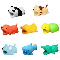 Ad 2018 mobile phone accessory custom PVC protector charge animal cable bite for phone