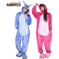 AIMINYZ Chinese Supplier Winter Flannel Kigurumi Pajamas Stitch Onesie Kids and Adult Sleepwear