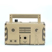Creative Promotional Gifts Retro Foldable Player, Radio Shaped Amplifier 3.5mm DIY Paper Cardboard Speaker Custom Pattern