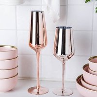 Eco Friendly Round Rose Gold Glitter Wine Glass