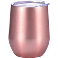 12oz stainless steel rose gold wine cup, Wholesale Double Wall Insulated Vacuum Wine Tumbler With Lid
