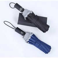 Large three Folding Umbrella Rain woman Business Men Automatic Umbrellas Windproof Male Parasol Blue And Black color parasol