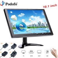 10.1" LCD HD Monitor Mini TV & Computer Display Color Screen 2 Channel Video Input Security Monitor With Speaker VGA