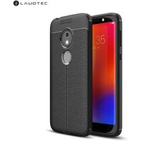 Laudtec Litchi Leather Pattern Silicone TPU Back Cover Case For MOTO E5 Play GO